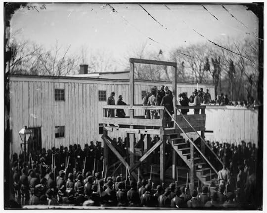 Adjusting the rope for the execution of Wirz (Library of Congress)
