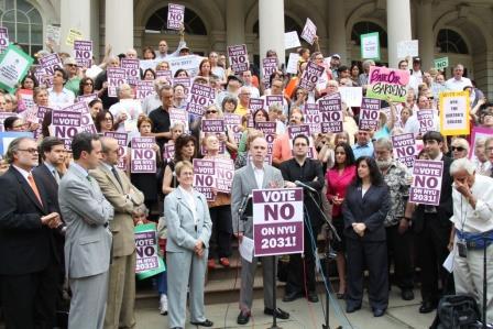File:June 2012 Rally against NYU at City Hall.jpg