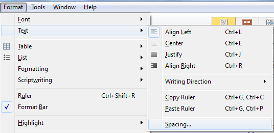 Scriv Format Menu