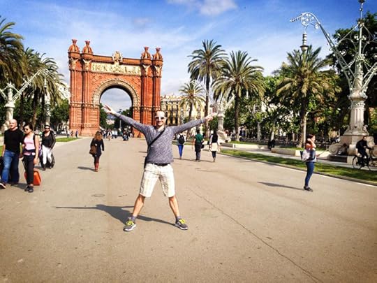 Back in Europe! Posing in front of the Arc de Triomf in Barcelona.