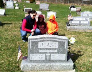 Visiting Grandpa's grave
