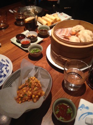 Majstempura (sjukt gott), dumplings och vårrullar