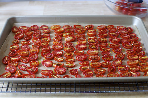 from the oven, half-dried