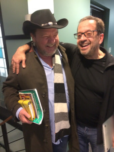 When he's not traveling around the world on business, reading scripts, giving notes, visiting set, or editing, Executive Producer Jay Firestone finds time to socialize - here with Director Bruce McDonald.