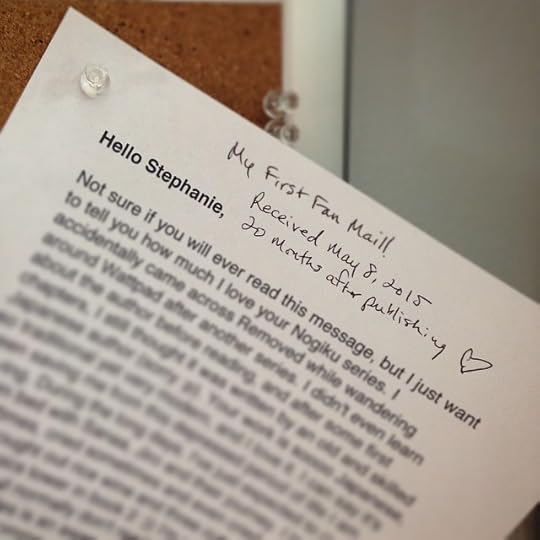 My first piece of fan mail came today! I immediately printed it out and put it up on my board.
