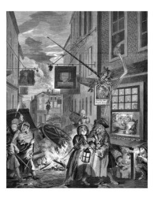 18th Century London, engraving-by-william-hogarth