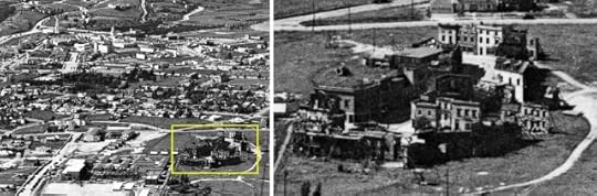 Lloyd built a huge New York backlot near Westwood (at back). The lot stood adjacent to the Westwood Village Memorial Park, where many notables, including Marilyn Monroe, are buried. A large Mormon temple was built in the backlot site in 1956. 