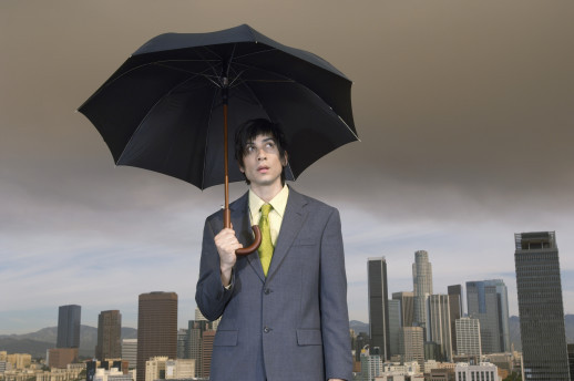 Businessman with Umbrella