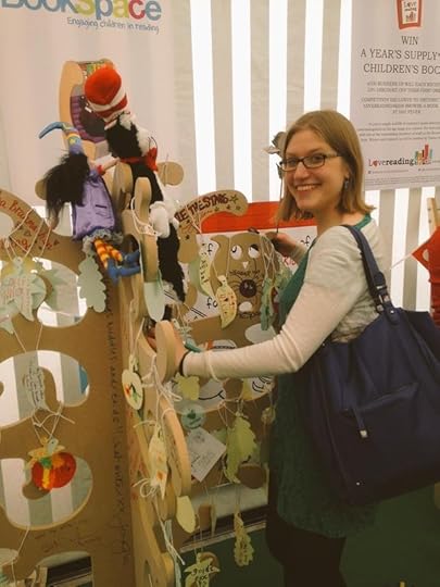 In the Lovereading tent signing their author tree! - picture by Harriet Venn