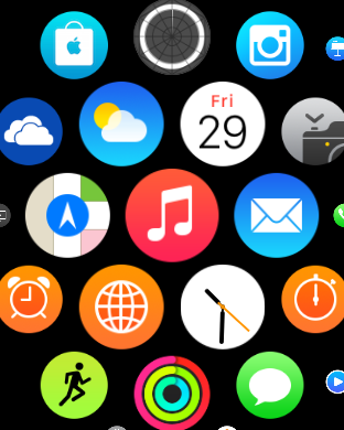 An actual screenshot from my watch showing how much relative clutter there is on my screen allowing it to install all available apps from my phone.