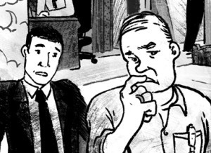 Kenneth pitches a mattress to a hesitant customer.