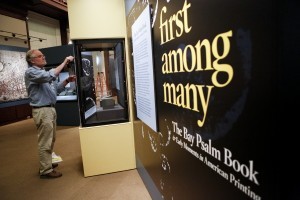 Chris O'Connor, lead exhibition production specialist, prepares the