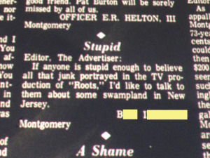 1977 letter Roots