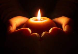 prayer - candle in hands