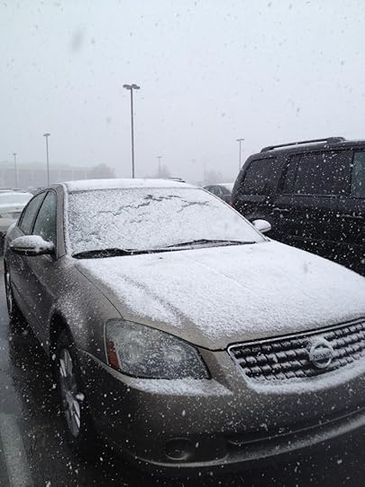 Snowy windshield