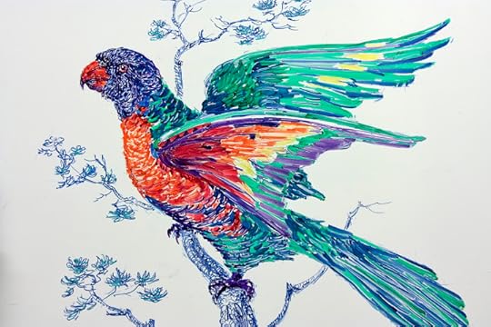 Dominique Dunstan. Rainbow lorikeet, after Sarah Stone (detail).