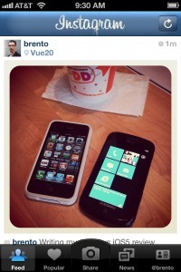 two cell phones on desk