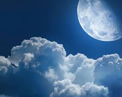 clouds and the moon
