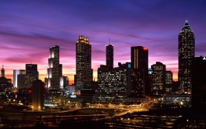 Downtown Atlanta skyline at dusk