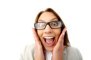 Close up of woman screaming in excitment