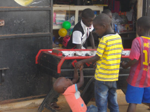boys playing fussball