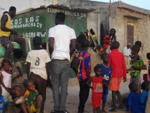 and then a horse wagon comes through