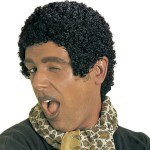 Gaylord afro wig, wet look for men