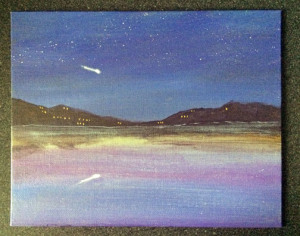 Comet on the Skyline 10x8 acrylic on canvas Dawn Blair ©2015