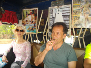 Carmen and Hector in van en route to Toubab Dialaw