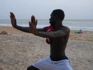 exercise on the beach