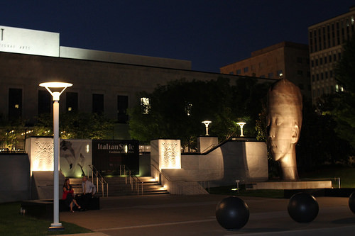 The Frist Center at night