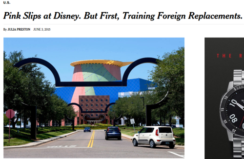 Pink Slips at Disney. But First Training Foreign Replacements. NYTimes.com