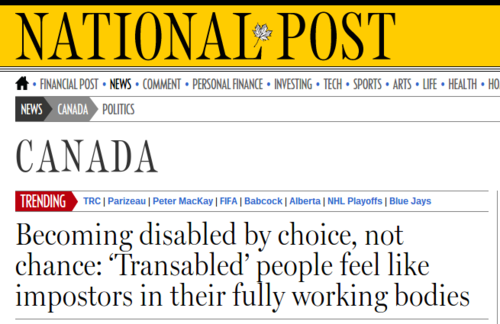 Becoming disabled by choice not chance ���Transabled��� people feel like impostors in their fully working bodies National Post