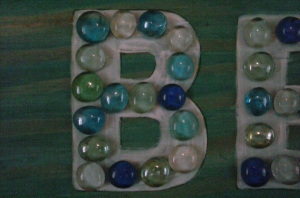 Glass beads from the Dollar Tree.