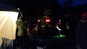 The finish area after dark.