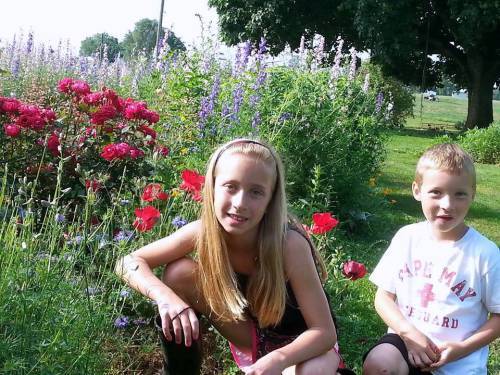 Emma and Owen in the garden1