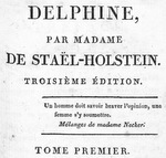Delphine, by Mme de Staël