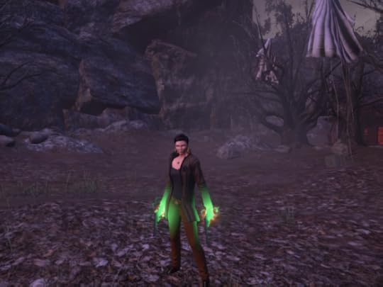 My Templar posing in The Secret World's Blue Mountain zone