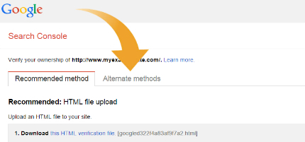 Verify site ownership