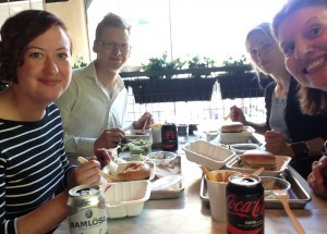 Lunch med Katarina, John och Sara. Vi åt på Vigårda.