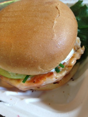 Jag åt en laxburgare.