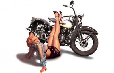 harley pic with rest stop girl
