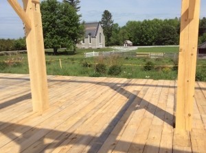 library and schoolhouse from the deck of the barn