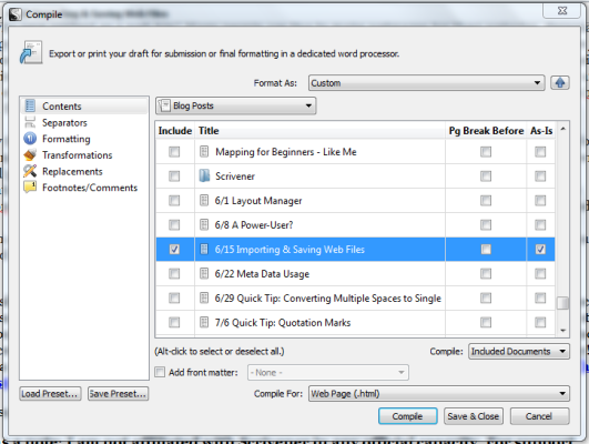 Scriv Webpage Compile
