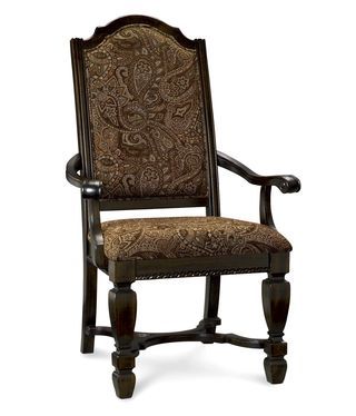 Furniture-dining-room-chairs-sale-awe-dark-brown-wooden-lacquer-green-dining-chairs-framing-with-armrest-and-floral-patterned-upholstered-theme-cross-legs-buffer-teak-dining-chairs-restaurant-furnitur