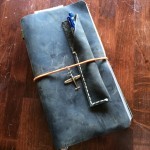 Since it's a Traveler's Notebook, I found an airplane charm in a box of really old earrings, and added it to the front of the journal.