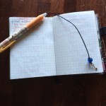 Here's one of the bookmarks. The graph paper is a Midori insert.