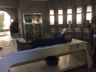 Zoie Palmer (the Android) enjoying some downtime.