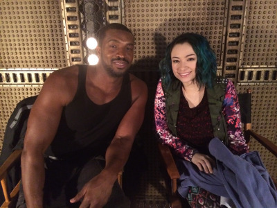 Roger Cross (SIX) and Jodelle Ferland (FIVE). Fast friends.