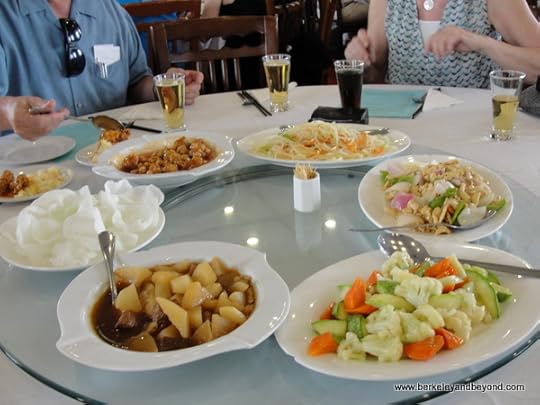 lunch dishes in group dining room at Terracotta Warriors in Xi'an, China